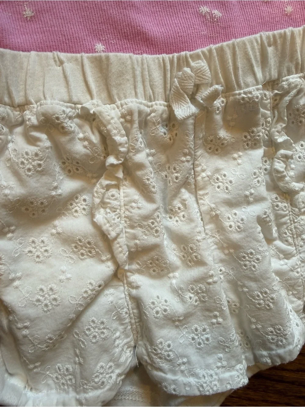 BUNDLE 12 Month Baby Girls Pink & White Summer Dress + Mix of Tops & Shorts